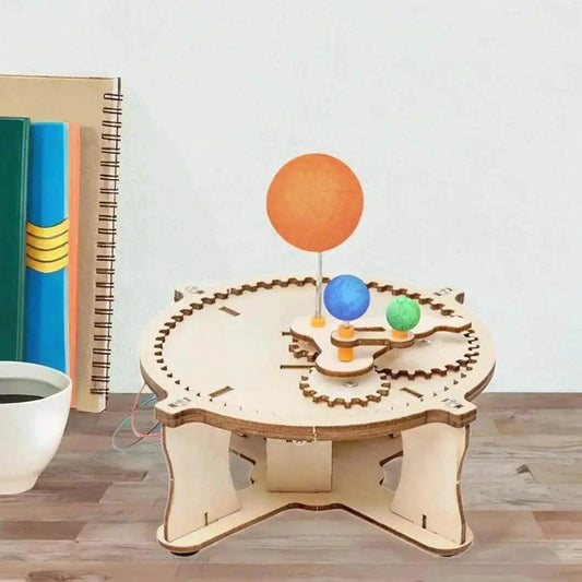 DIY Solar System Model Kit Wooden Puzzle Mechanical Set Assembling Sun Earth Moon Planet Educational Science Toys for Kids - ToylandEU™