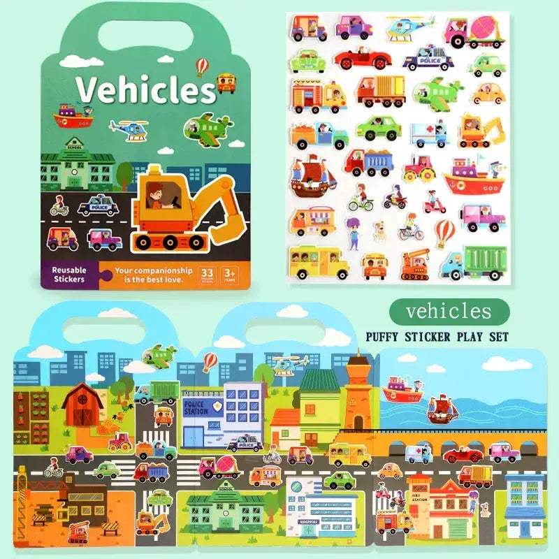 DIY Sticker Book Kids Portable Reusable Quiet Busy Activity - ToylandEU