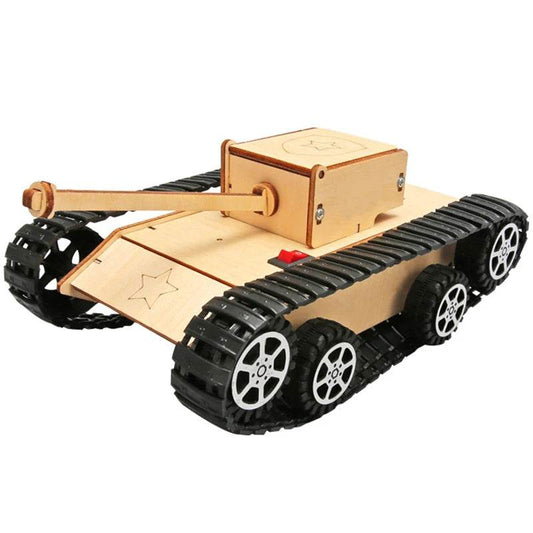 DIY Wooden 3D Puzzle Tank Model Science Kit Assembly Toys Rc Tank Physics Electronic School Project Scientific Experiment Toys - ToylandEU