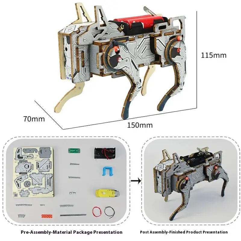 DIY Wooden Voice Controlled Mechanical Dog STEM Kit For Learning - ToylandEU