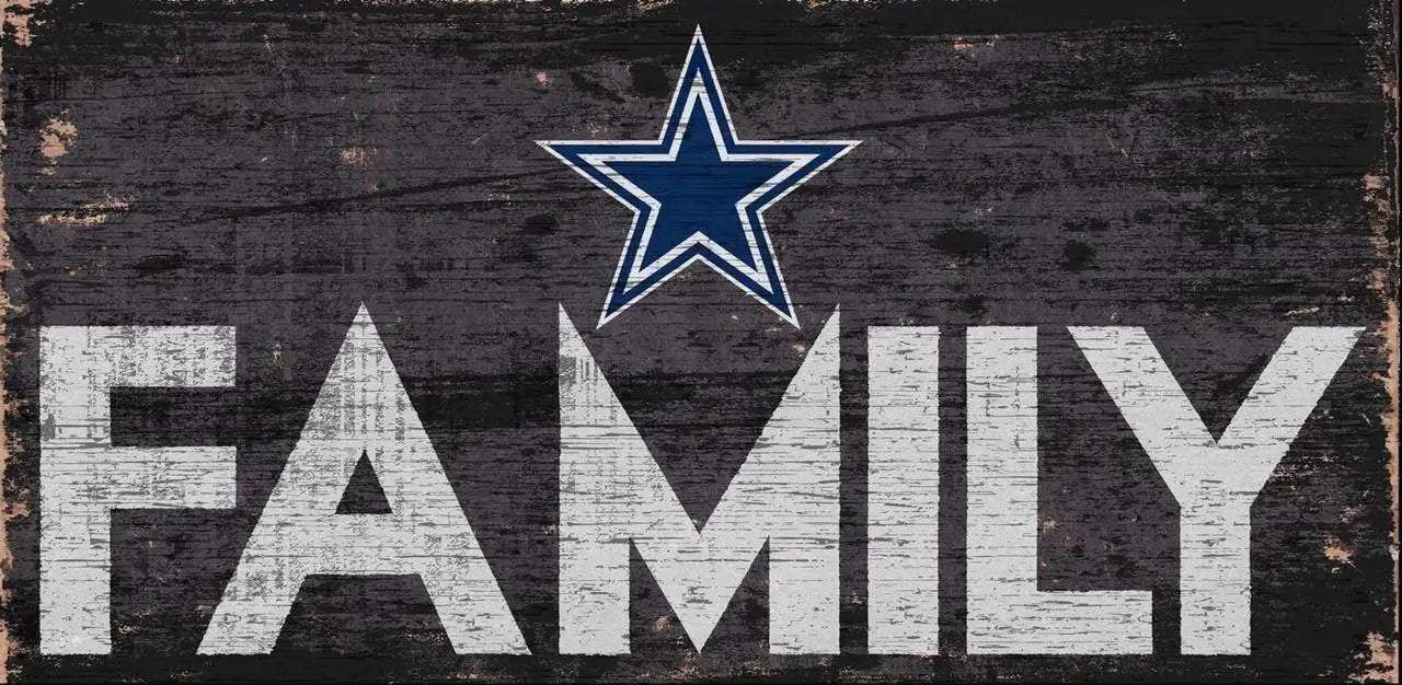 Dallas Cowboys Wood Sign Family Design 12 By 6 Inches - ToylandEU™