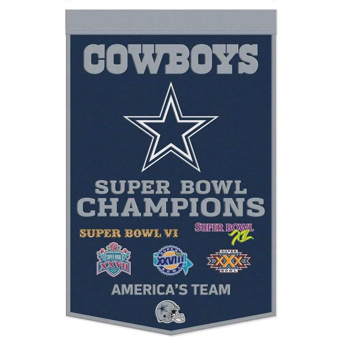 Dallas Cowboys Wool Banner 24x38 Dynasty Champ Design - ToylandEU
