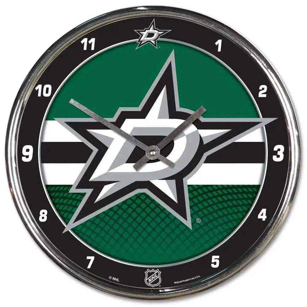 Dallas Stars Round Chrome Wall Clock 12 Inch Retro - ToylandEU™