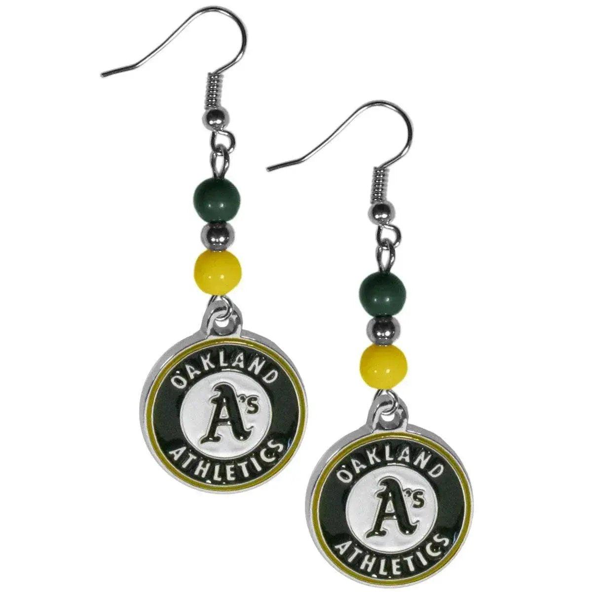 Oakland Athletics Dangle Earrings MLB Bead Charm Set - ToylandEU™