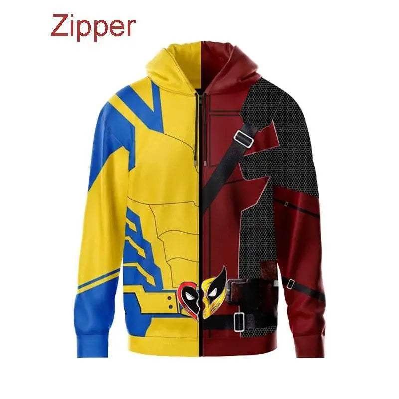Deadpool & Wolverine 3D Cosplay Hoodie - Unisex Autumn Jacket - ToylandEU™