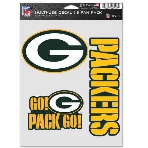 Green Bay Packers Decal Set 3 Pack Indoor Outdoor Use - ToylandEU™