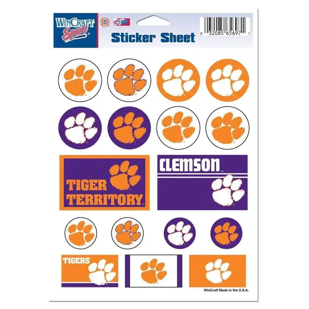Clemson Tigers Decal Sheet 5x7 Vinyl Sticker Pack Set - ToylandEU™