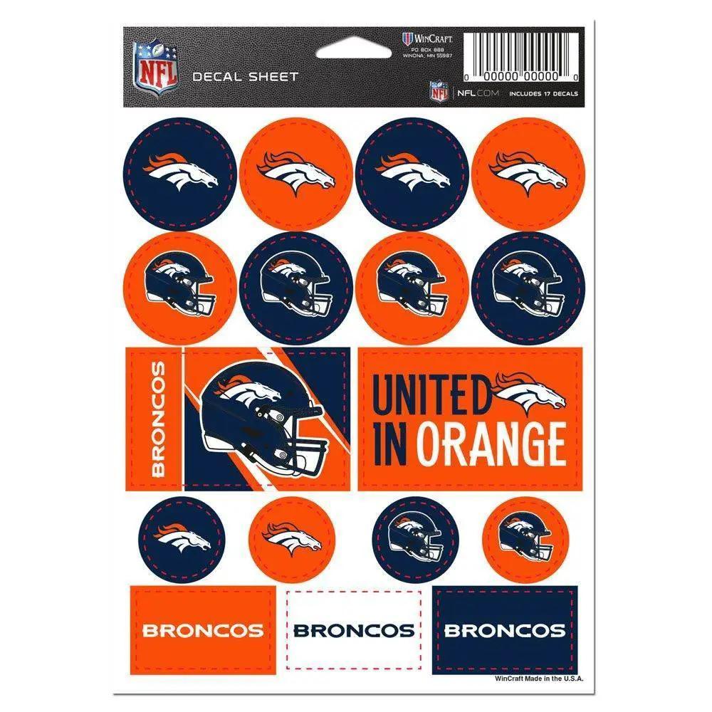 Denver Broncos Vinyl Decal Sheet 5x7 Wincraft Fanatics - ToylandEU™