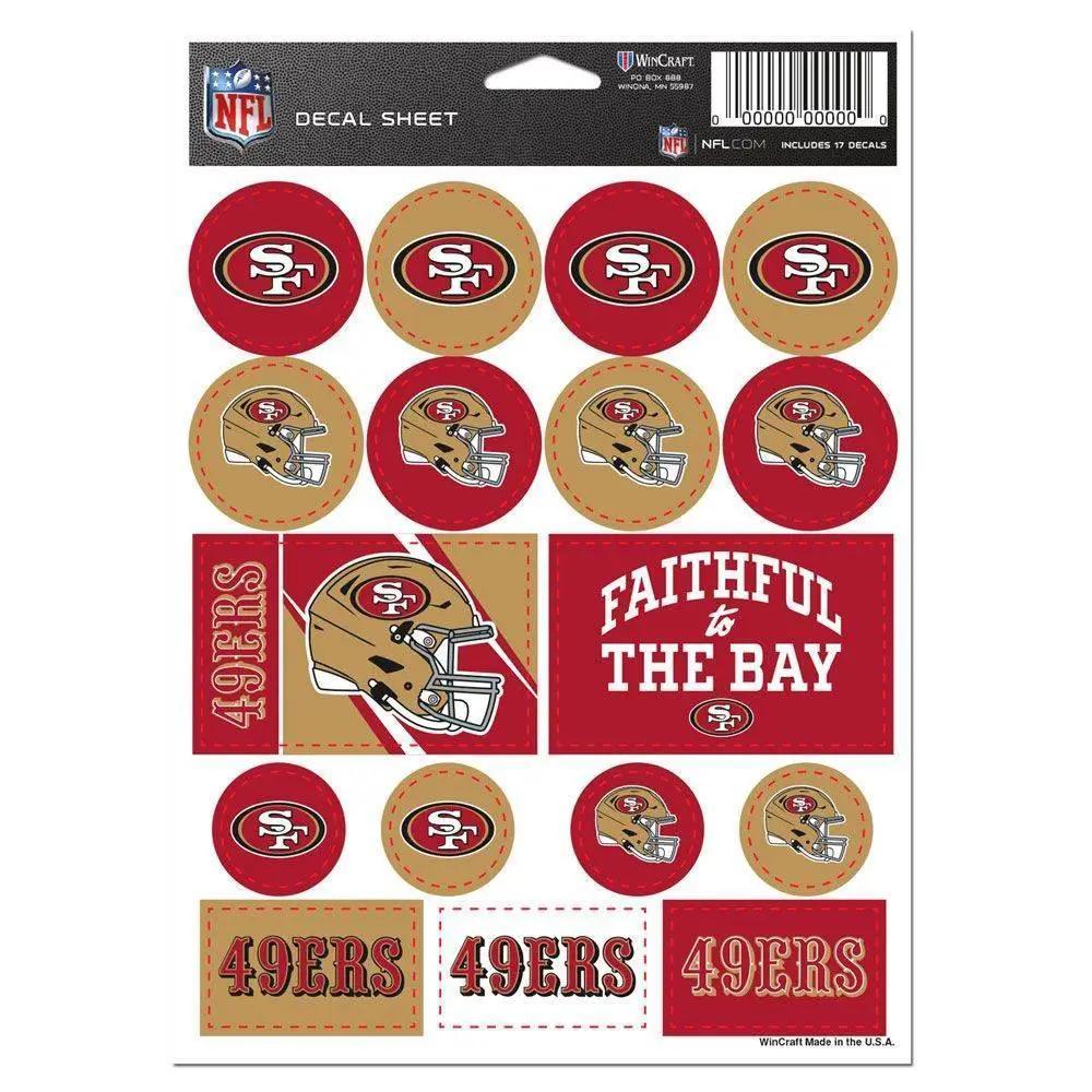 San Francisco 49ers Vinyl Decal Sheet 5x7 Sports Stickers - ToylandEU™