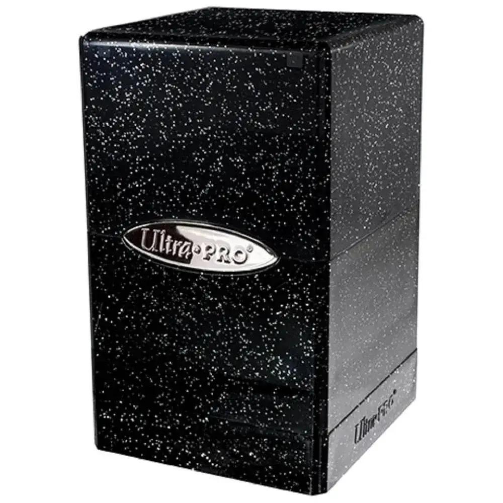 Satin Tower Glitter Black Deck Box Holds 100 Standard Cards - ToylandEU™