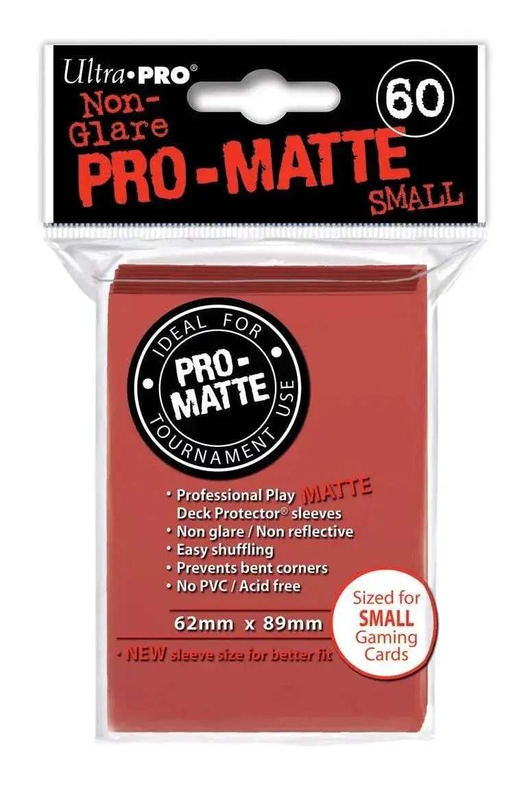 Deck Protectors Pro Matte Small Size Red Sixty Pack - ToylandEU