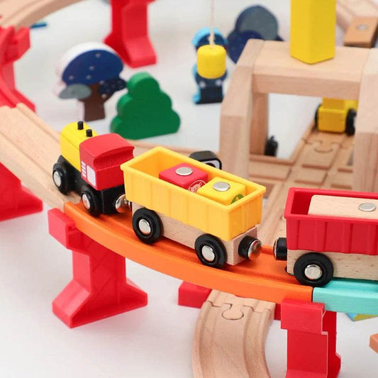 Deluxe Battery-Powered Train Set with Lights & Sound for Wooden Railway Playsets - ToylandEU