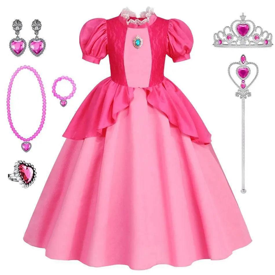 Deluxe Cosplay Dress Peach Lace Trim 4Y Toyland EU - ToylandEU™