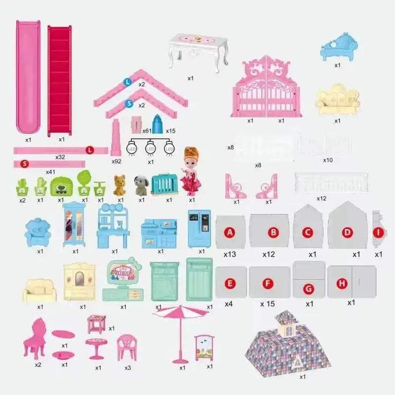 Enchanting Doll House Lighted Furniture Toyland EU - ToylandEU™