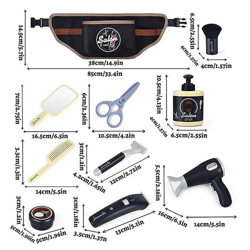 Deluxe Kids Barber Role Play Set with Realistic Accessories for Aspiring Young Hair Stylists - ToylandEU