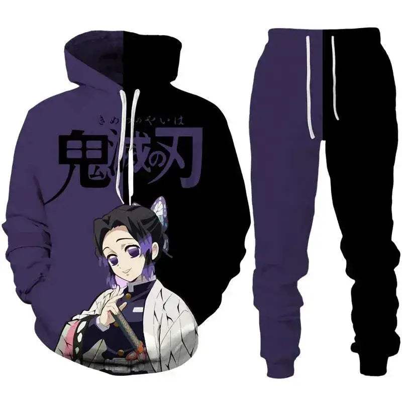 Demon Slayer Anime Hoodie Tracksuit Oversize Streetwear Set - ToylandEU