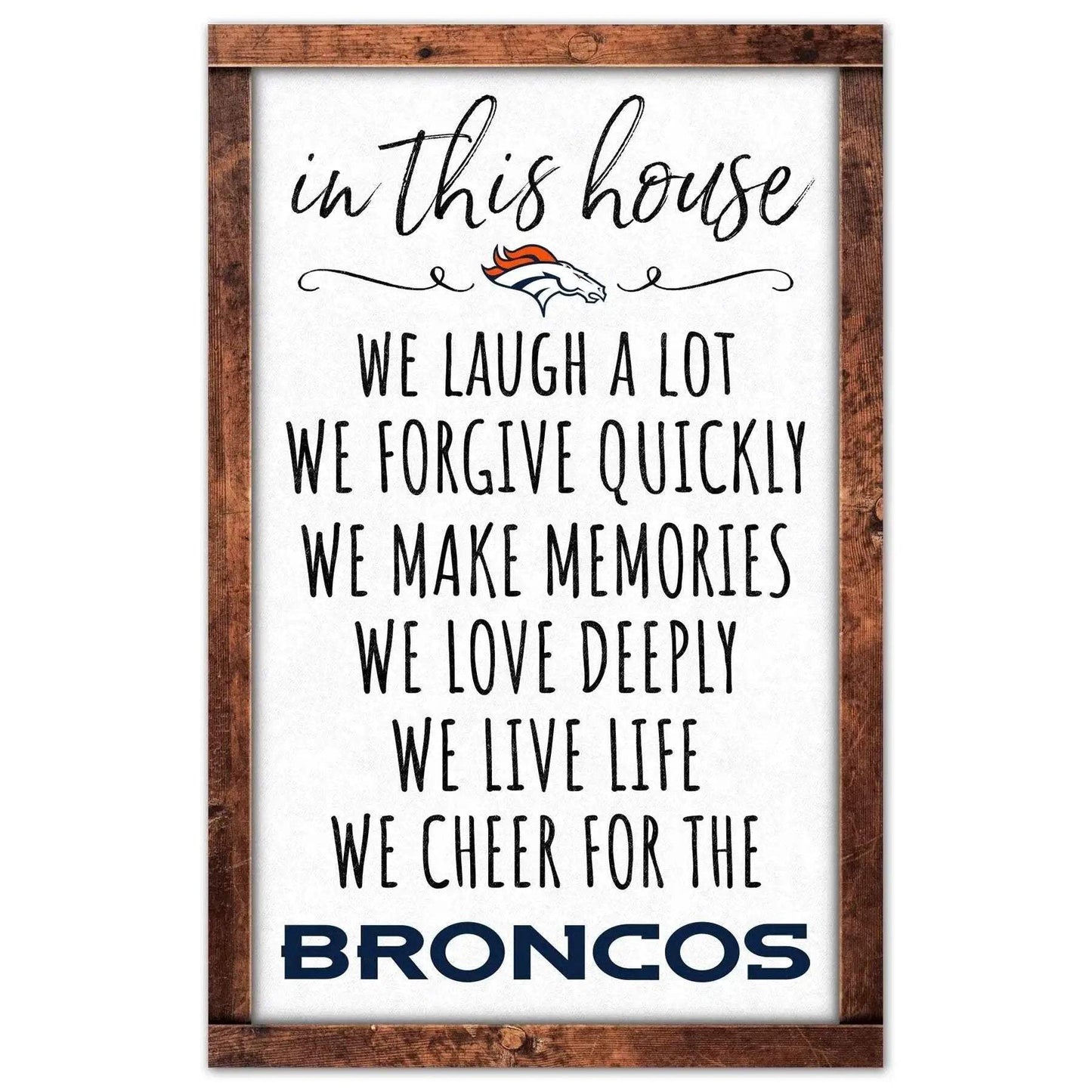 Denver Broncos 11x17 Wood Sign In This House Decor Piece - ToylandEU™