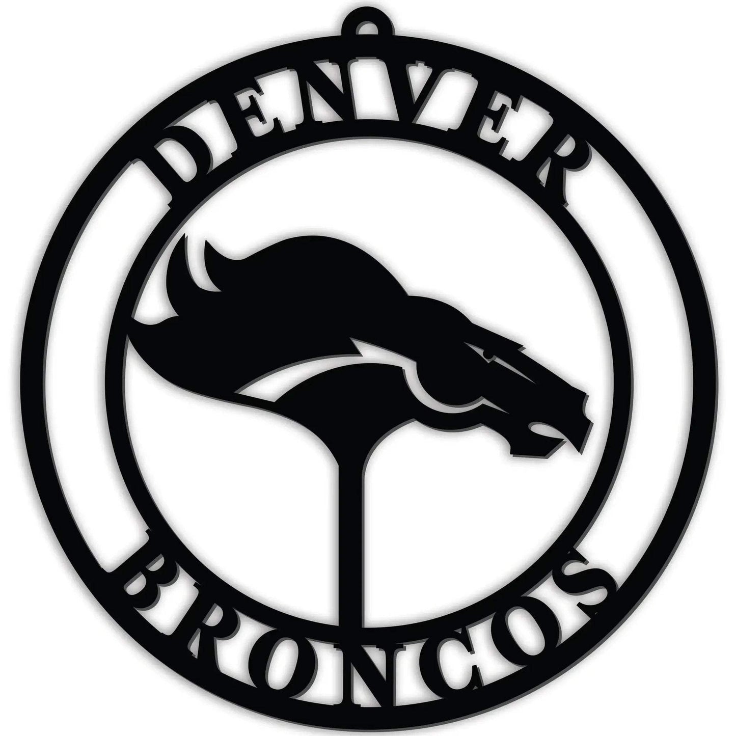 Denver Broncos 16 Inch Door Sign Hanger Black PVC Display - ToylandEU™