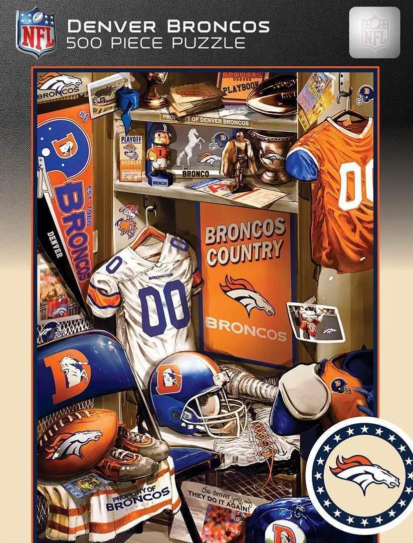Denver Broncos 500 Piece Puzzle Locker Room Scene Artwork - ToylandEU™