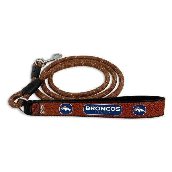 Denver Broncos Leather Frozen Rope Pet Leash Size Medium - ToylandEU™