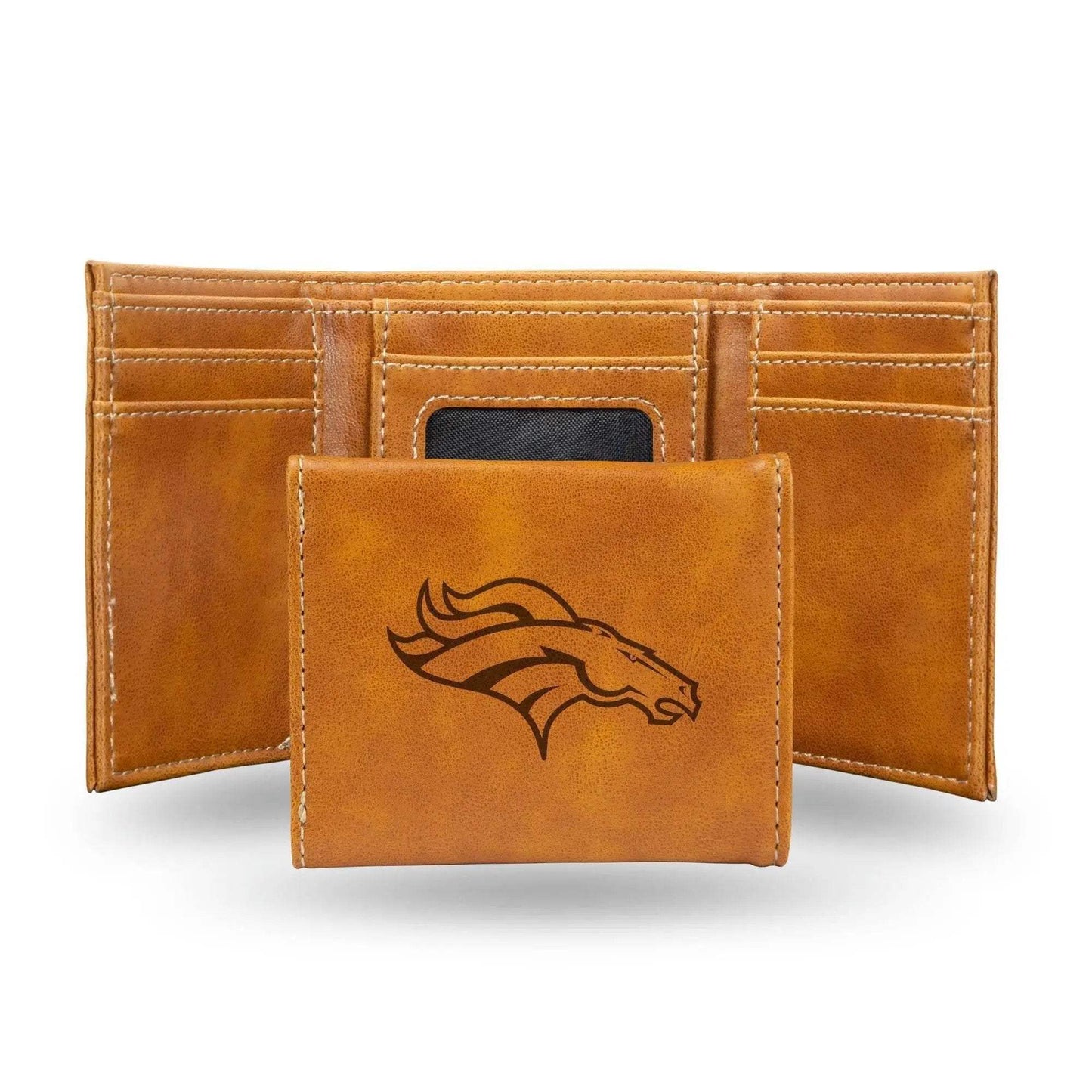 Denver Broncos Leather Trifold Wallet Laser Engraved - ToylandEU™