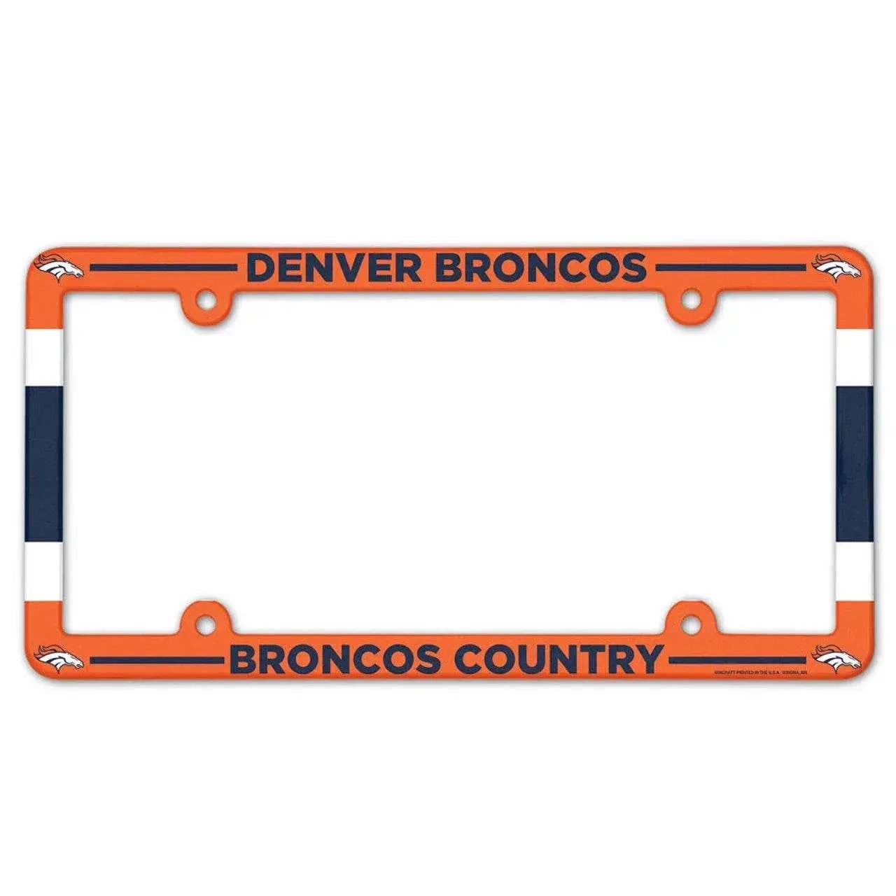 Denver Broncos License Plate Frame Plastic Full Color Style - ToylandEU
