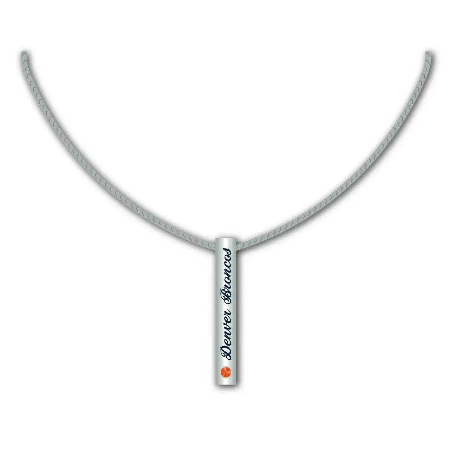 Denver Broncos Necklace Sterling Silver Bar Charm Pendant - ToylandEU™
