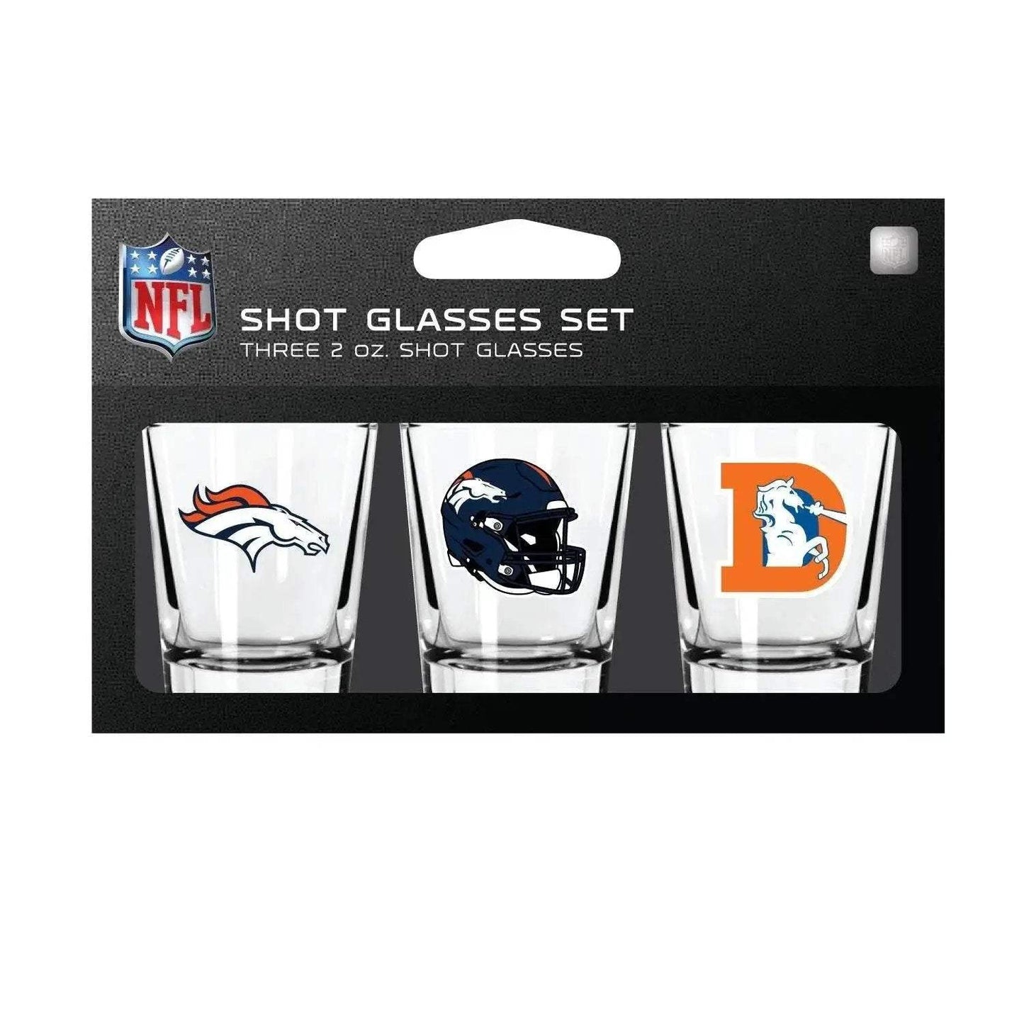 Denver Broncos Shot Glass Set 3 Pack Dishwasher Safe - ToylandEU™