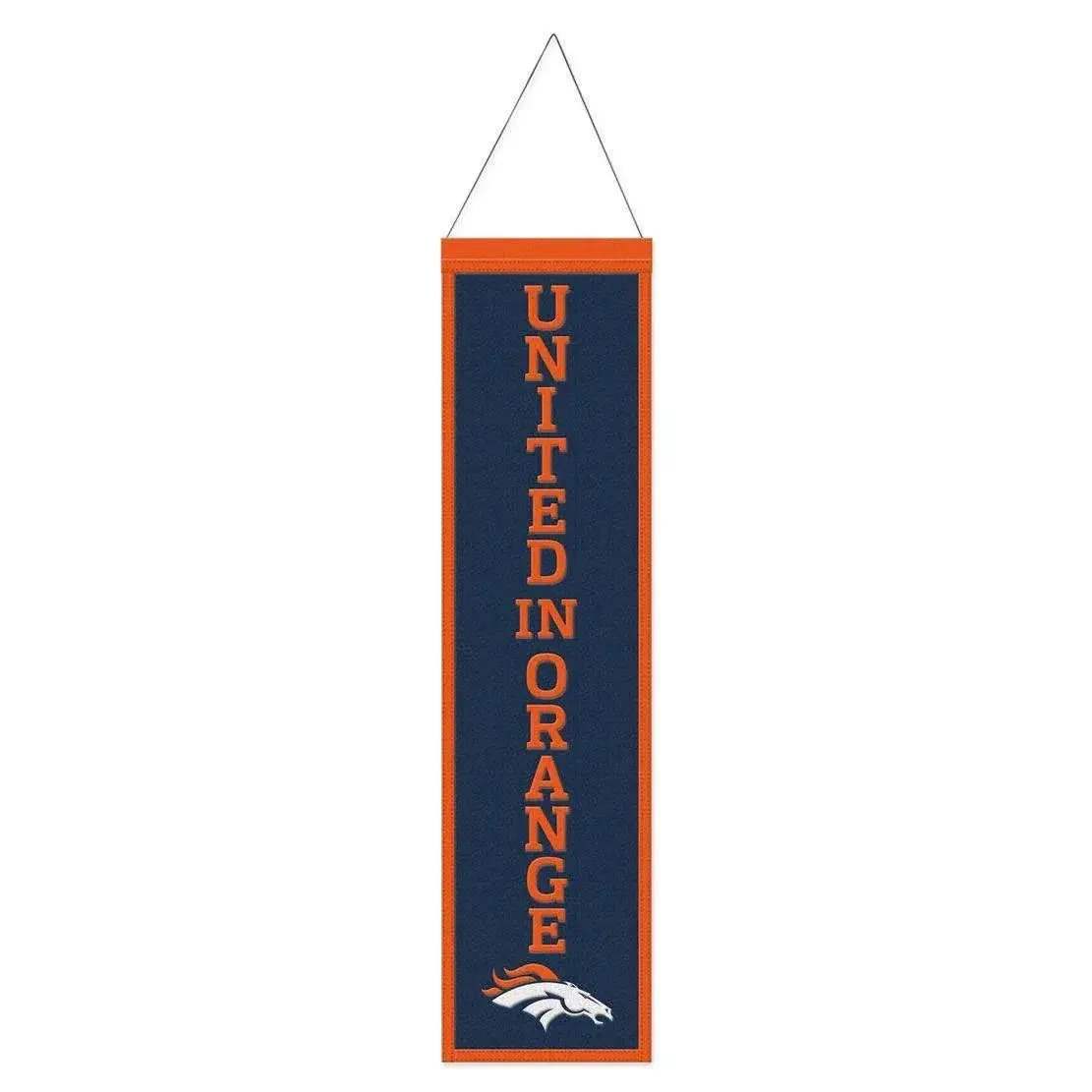 Denver Broncos Wool Banner 8x32 Heritage Slogan Design - ToylandEU™
