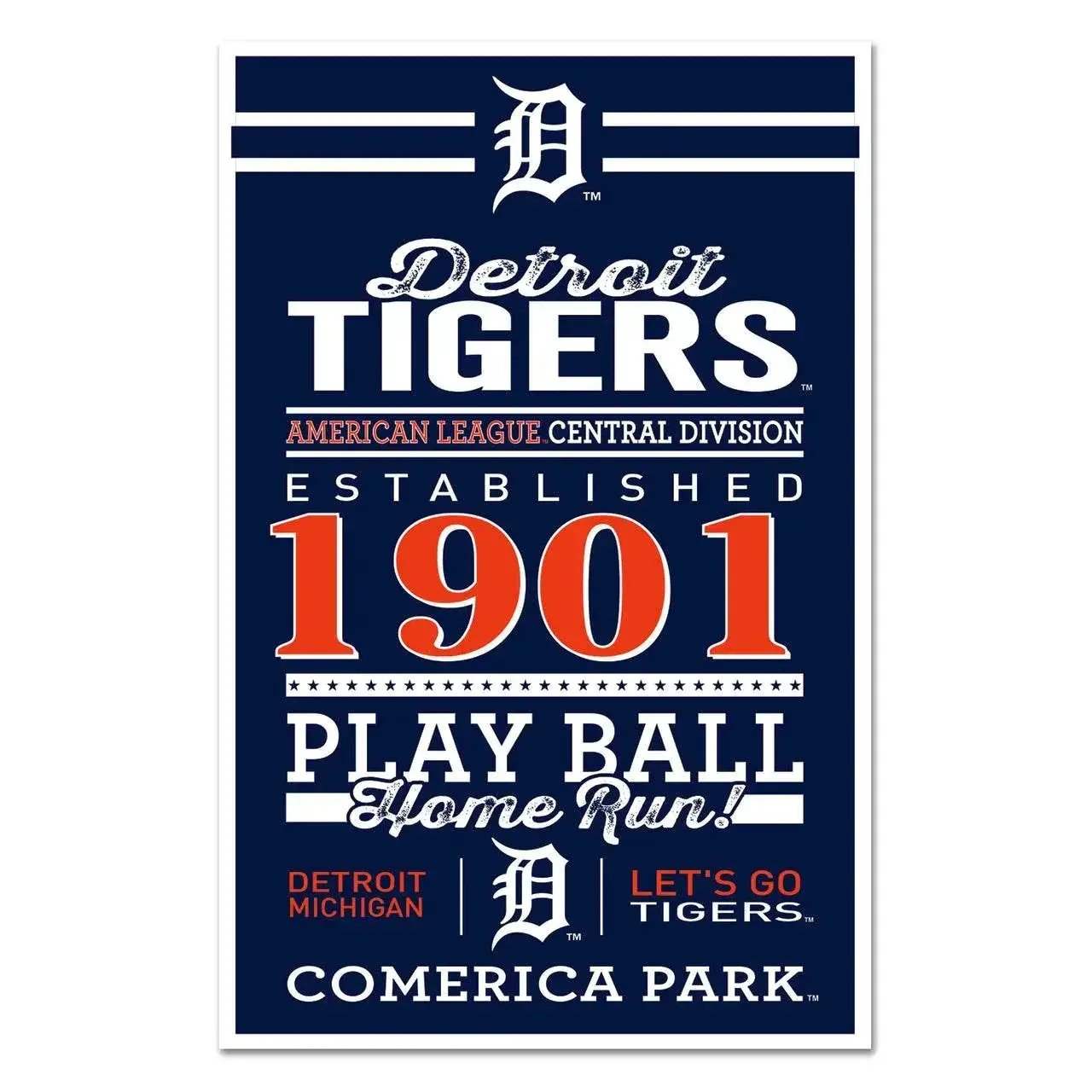 Detroit Tigers 11x17 Wood Sign Established Design Wincraft - ToylandEU™