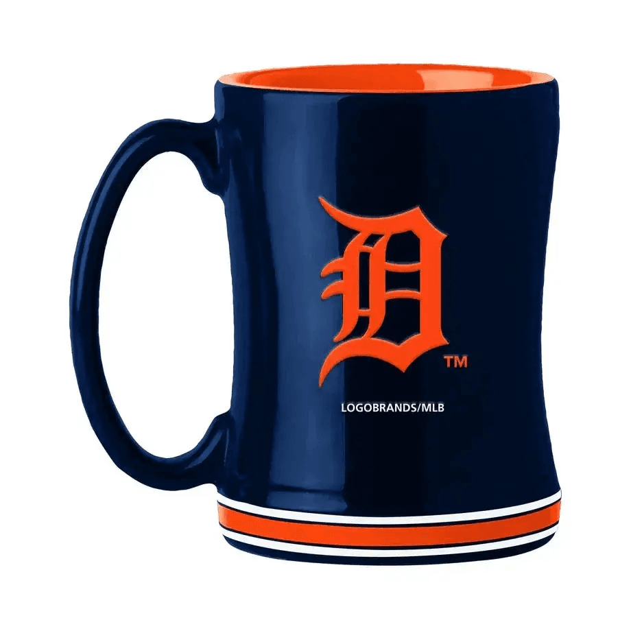 Detroit Tigers 14oz Sculpted Relief Ceramic Mug Team Color - ToylandEU™