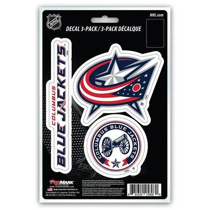 Columbus Blue Jackets Vinyl Decal Die Cut Team 3 Pack - ToylandEU™