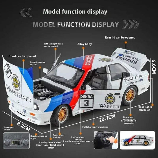 Diecast 1:24 BMW M3 E30 MPower Floral with Sound Lights for Collectors - ToylandEU