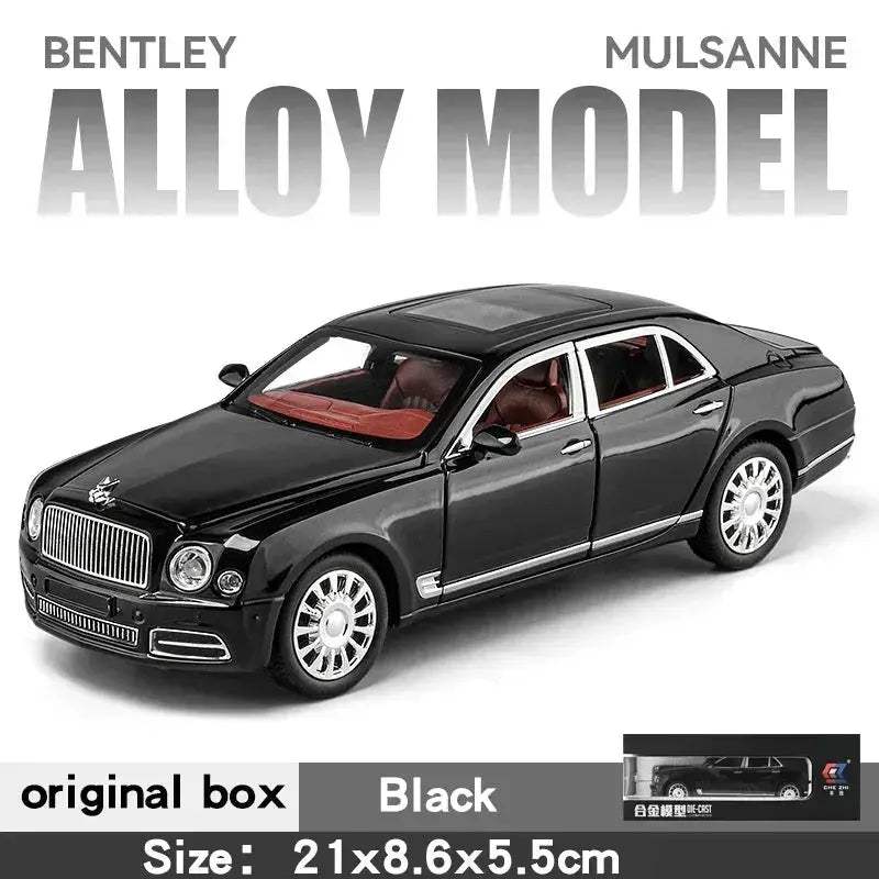 Diecast 1 24 Bentley Mulsanne Model Car with Sound and Lights for Kids - ToylandEU
