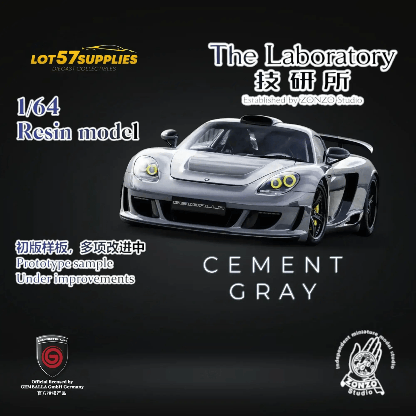 The Laboratory X Gemballa Mirage GT Cement Grey 1:64 - ToylandEU™
