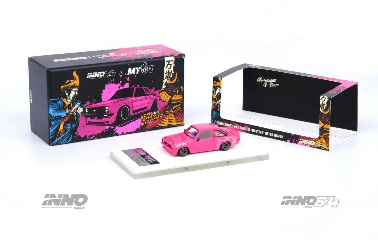 Inno64 Ford Escort MK2 Pandem "Emotion" Retro Havoc Pink 1:64 - ToylandEU™