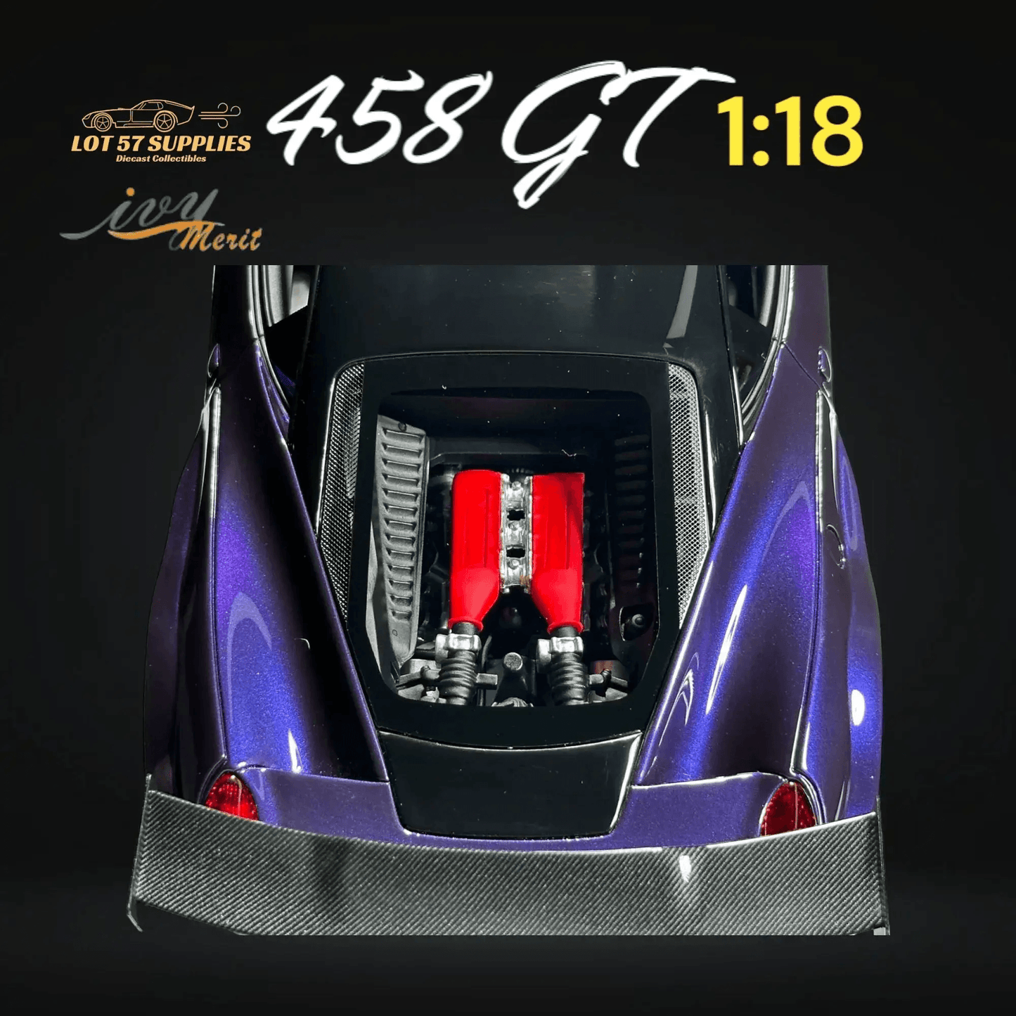 IVY MERIT Ferrari 458 GT Purple LBWK 1:18 Scale - ToylandEU™