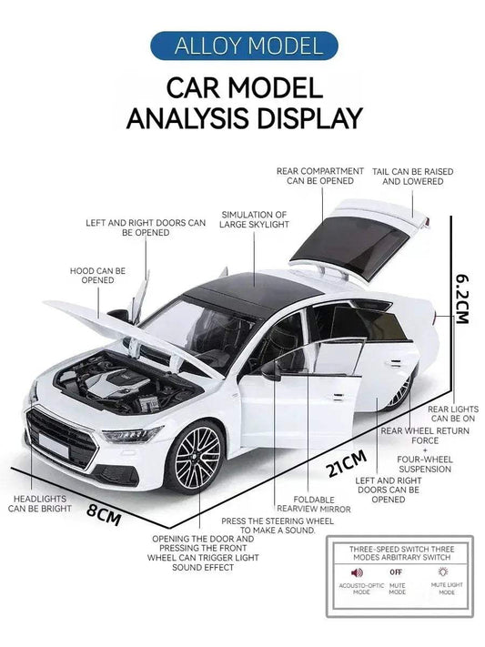 Diecast Car Model 1:24 Alloy With Sound Light For Collectors - ToylandEU