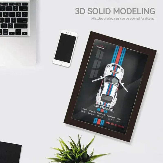 Diecast Car Photo Frame 1:32 Model With Light Display For Collectors - ToylandEU