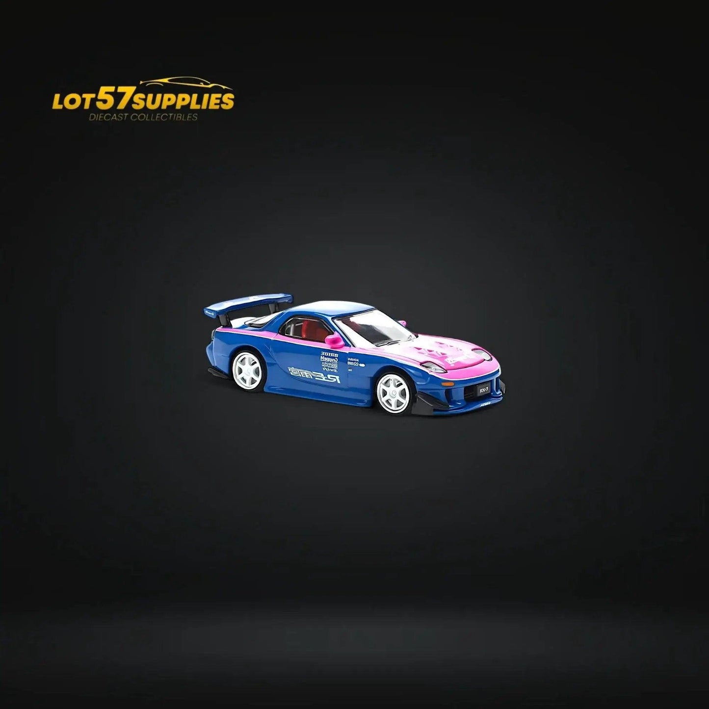 PopRace Mazda RX7 RE-AMEMIYA Blue/Pink 1:64 - ToylandEU™