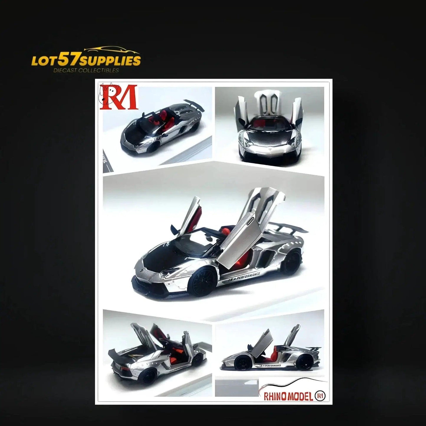 Rhino Model Lamborghini LP700-4 Roadster LBWK Silver 1:64 - ToylandEU™