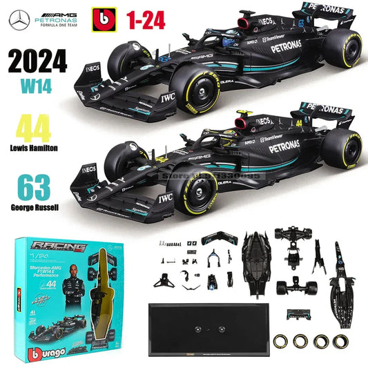 Diecast F1 Car Model Mercedes Alloy W14 DIY Assembly - ToylandEU