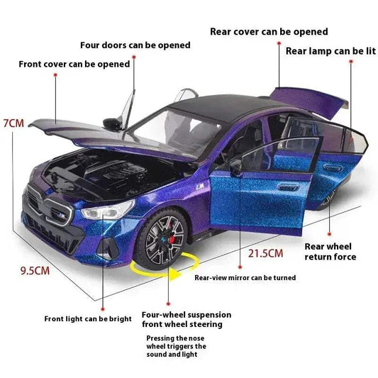 Diecast Model Car 1:24 BMW I5 M60 Xdrive With Sound Light for Collectors - ToylandEU