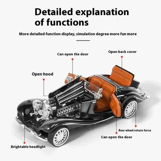 Diecast Model Car Mercedes 500K Sound And Light Gift For Boyfriend - ToylandEU