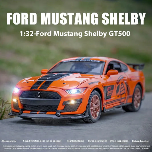 Diecast Model Car Mustang Viper GT500 Alloy 1 To 32 Scale For Collectors - ToylandEU