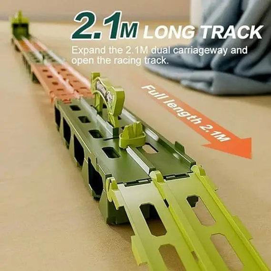 Dinosaur Adventure Foldable Race Car Hauler with Storage for Kids - ToylandEU