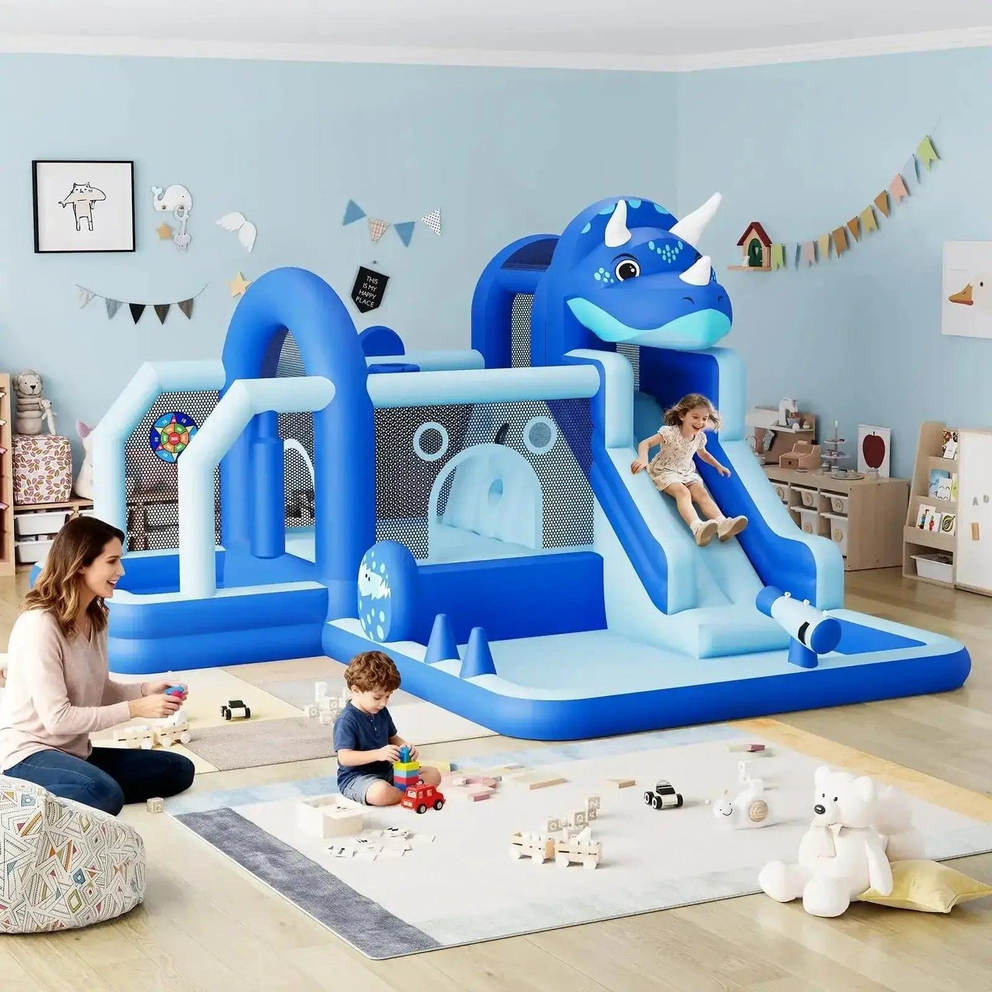 Dinosaur Bounce House Water Slide Quick Setup For Kids - ToylandEU™