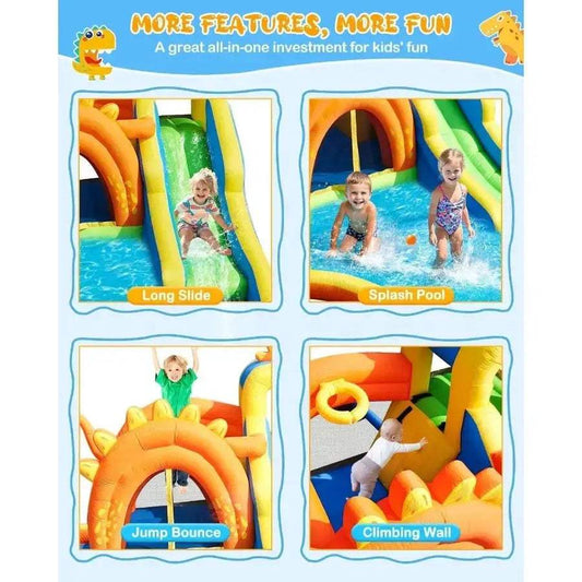 Dinosaur Inflatable Water Park 7 In 1 Features Backyard Play - ToylandEU™