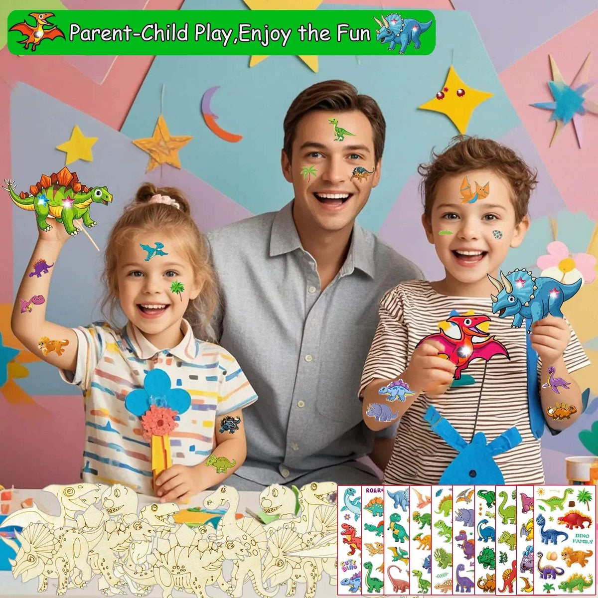 Dinosaur Wood Craft Kit Do It Yourself Non Toxic - ToylandEU™
