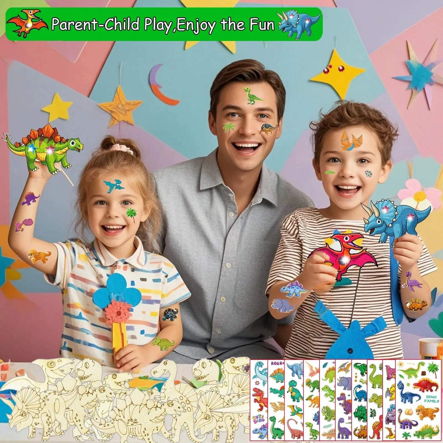 Dinosaur Wood Craft Kit For Creative Do It Yourself Projects - ToylandEU